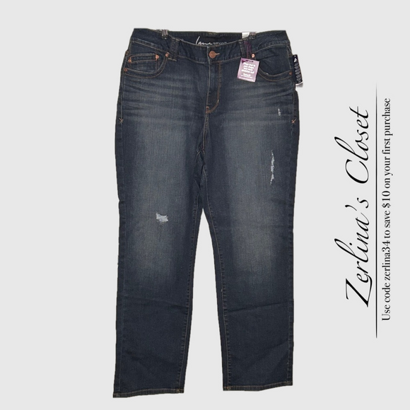 Lane Bryant Straight Leg Genius Fit Jeans 18 - Picture 3 of 14